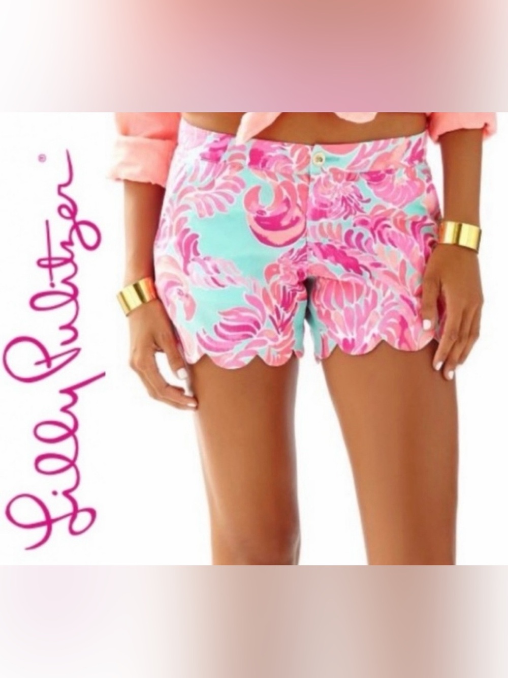 Lilly Pulitzer Buttercup Short - Size 8 - Poolside Blue Love Birds print